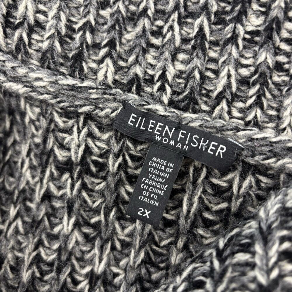 Eileen Fisher Sweater Womens Size 2X Yak Wool Zip Up Collared Knit - Picture 3 of 6